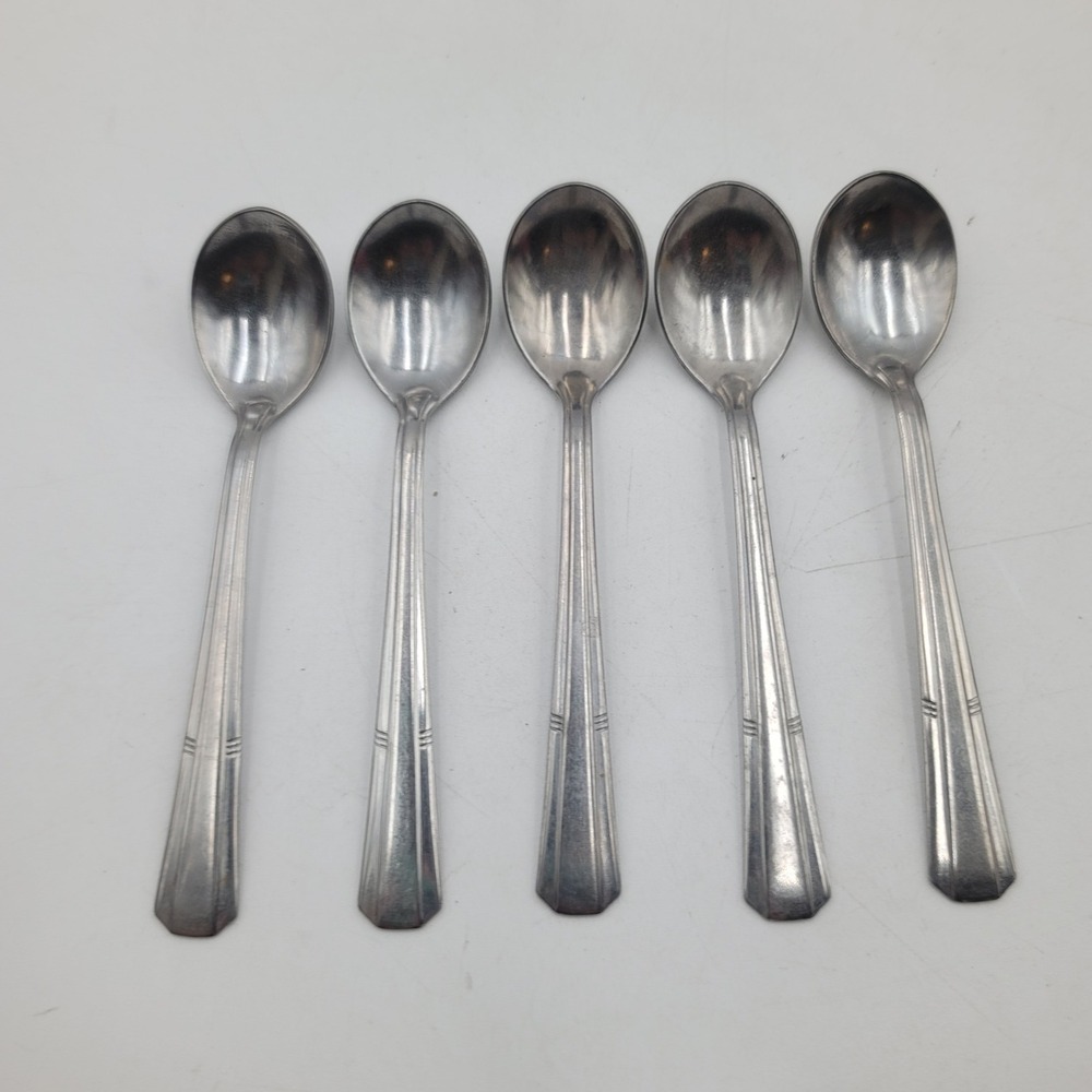 Majesco MJS6 Stainless Steel 5 Inch Spoons Set of 5 Kids Baby USA Made